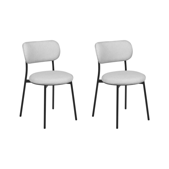 Set of 2 Fabric Dining Chairs Grey CASEY
