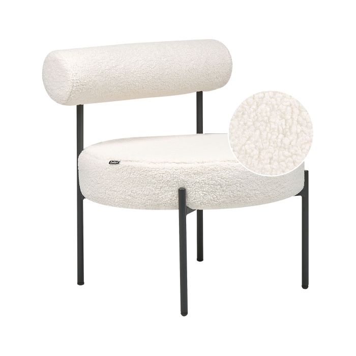 Boucle Accent Chair White ALPHA