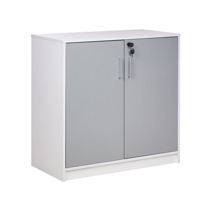 2 Door Storage Cabinet 80 cm Grey and White ZEHNA