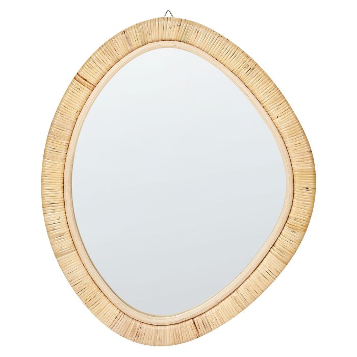 Rattan Wall Mirror 50x60cm Light