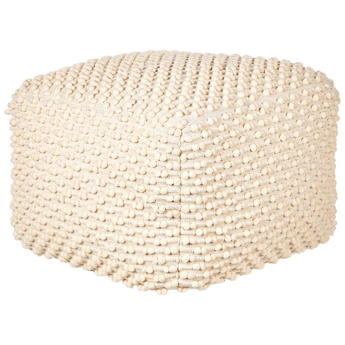 Cotton Pouffe Beige KINGRI