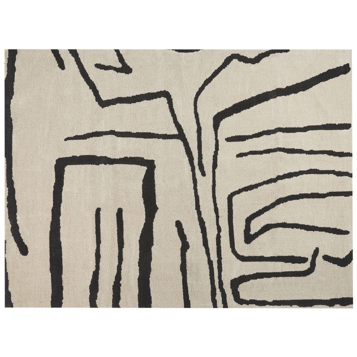 Area Rug 300x400cm Beige and Black