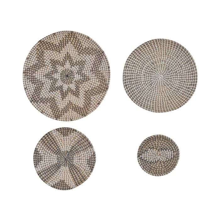 Set of 4 Seagrass Wall Decor Light LAOCAI