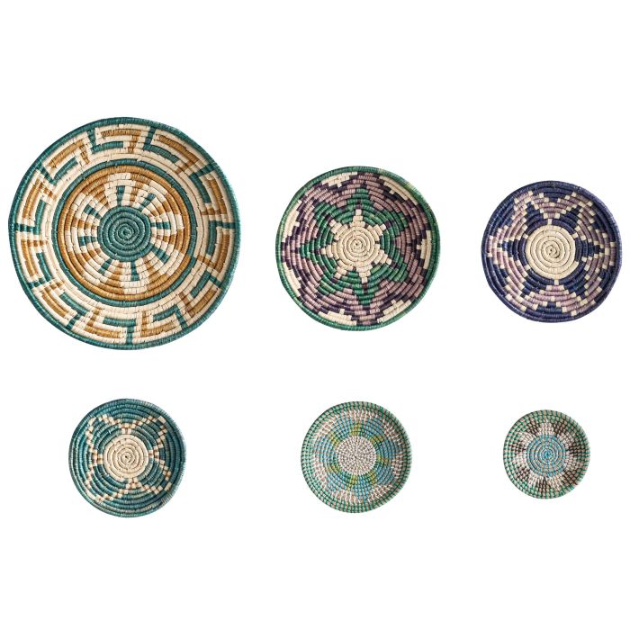 Set of 6 Seagrass Wall Decor Multicolour NAMDINH
