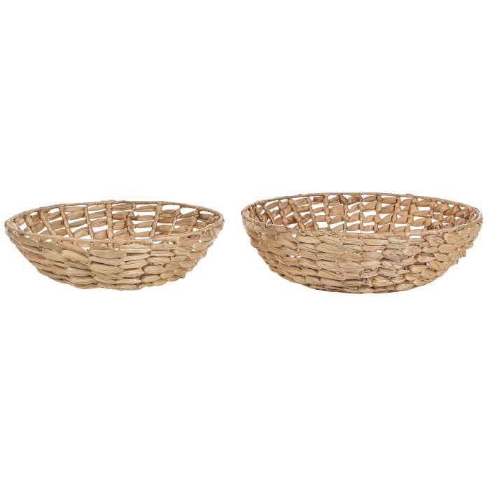 Set of 2 Water Hyacinth Decorative Bowls Light