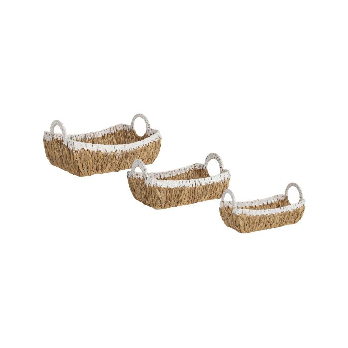 Set of 3 Water Hyacinth Baskets Light