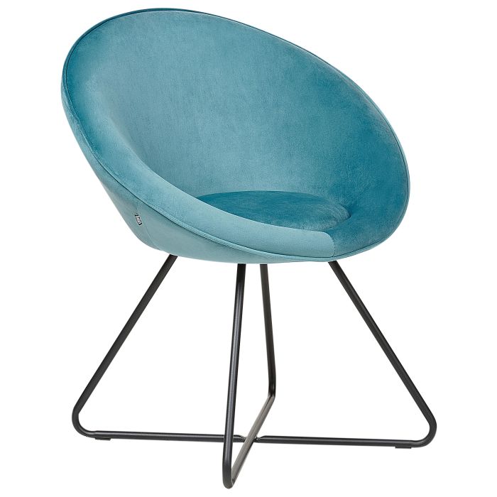 Velvet Accent Chair Light Blue FLOBY II