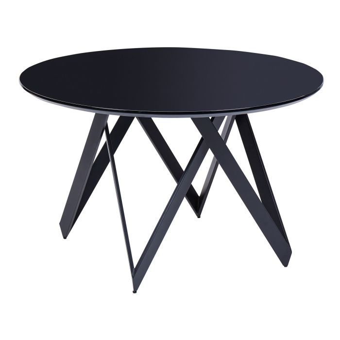 Round Dining Table âŒ€ 120 cm Black OXHILL