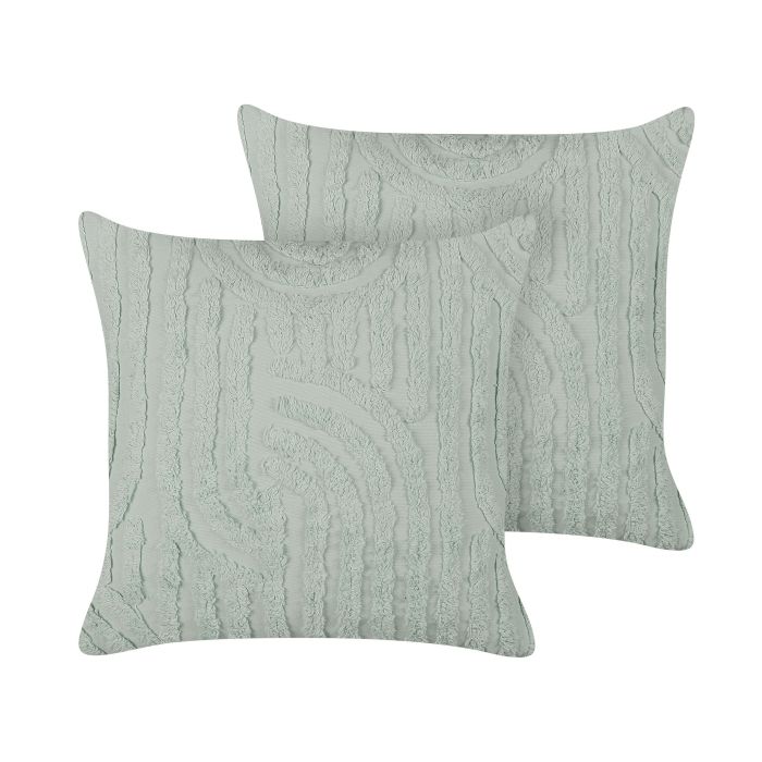 Set of 2 Cotton Cushions 45x45cm Green