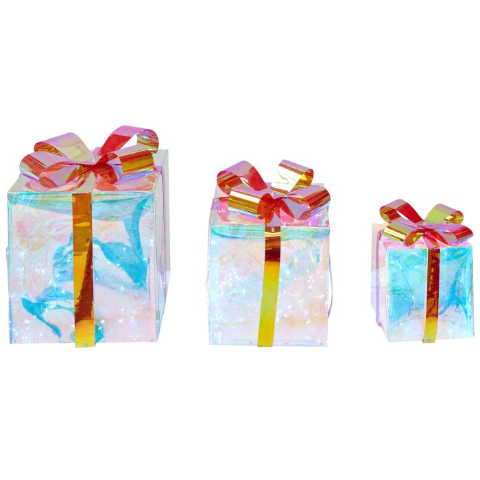 Set of 3 LED Decorations Christmas Gifts 25cm Multicolour