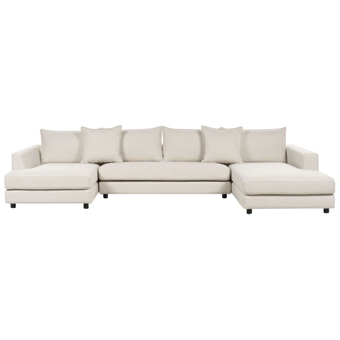5 Seater Fabric Sofa Light Beige LILVIKEN