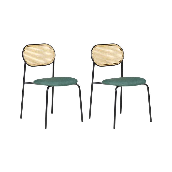 Set of 2 Metal Dining Chairs Black ADAVER