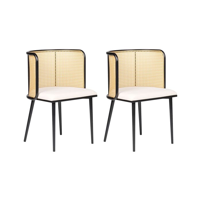Set of 2 Metal Dining Chairs Black KOBUK