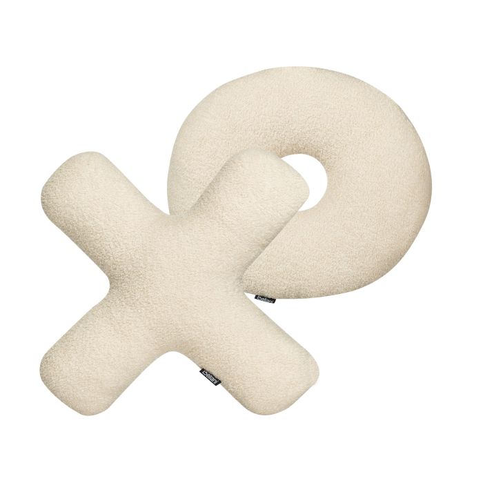 Set of 2 Teddy Letter Cushions Beige