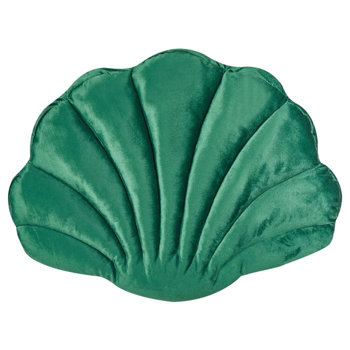 Velvet Seashell Cushion 47x35cm Green