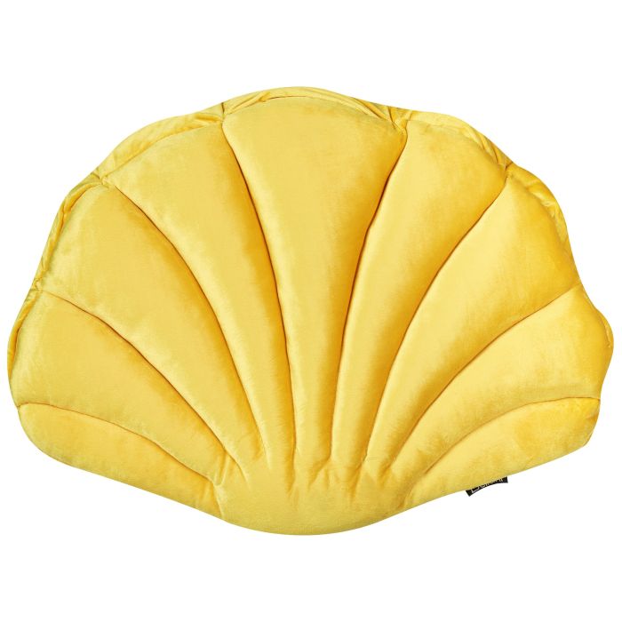 Velvet Seashell Cushion 47x35cm Yellow