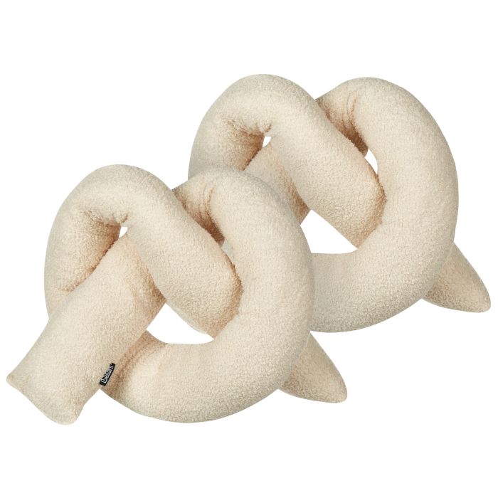 Set of 2 Teddy Cushions 172x14cm Beige