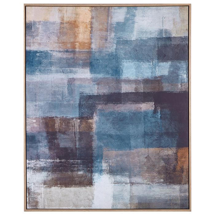 Abstract Framed Canvas Wall Art 83 x 103 cm Multicolour PULSANO