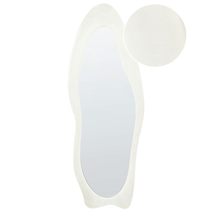 Velvet Wall Mirror 57x160cm White