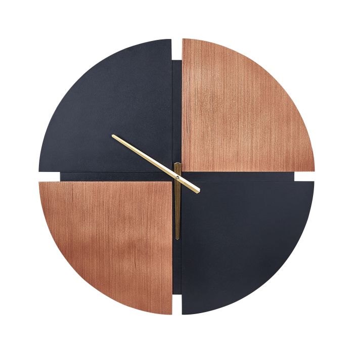 Wall Clock 60cm Light Wood and Black