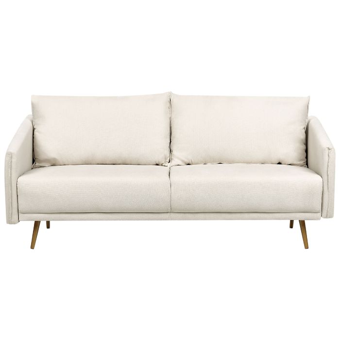 3 Seater Fabric Sofa Beige MAURA
