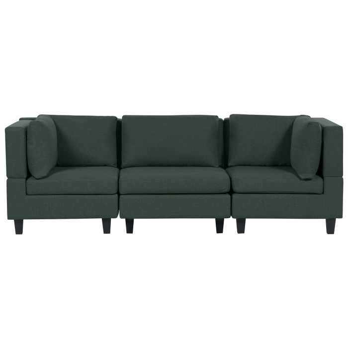 3-Seater Modular Fabric Sofa Dark Green UNSTAD