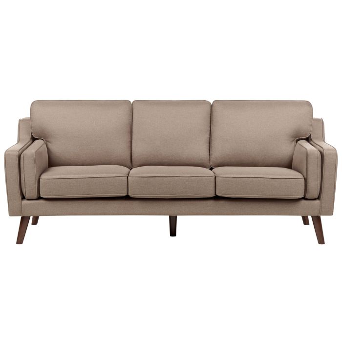 3 Seater Fabric Sofa Brown LOKKA