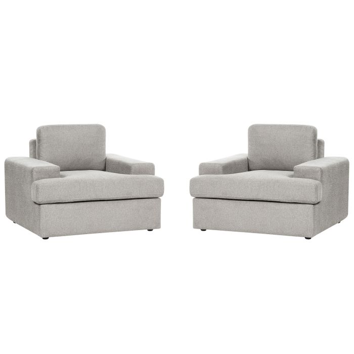 Set of 2 Fabric Armchairs Light Grey ALLA