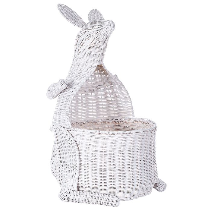 Rattan Kangaroo Basket White