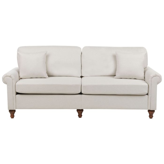 3 Seater Fabric Sofa Beige GINNERUP