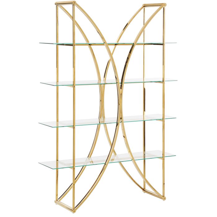4 Tier Metal Bookcase Gold HOLLOW