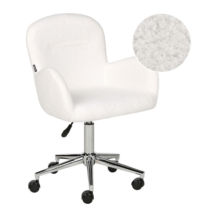 Boucle Desk Chair White PRIDDY