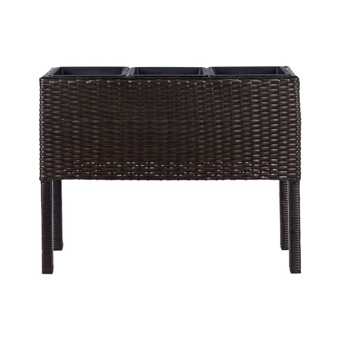 PE Rattan Raised Planter Box Brown CARAGANA