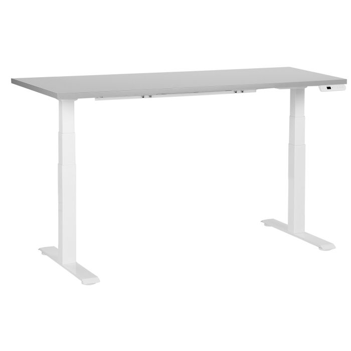 Electric Adjustable Standing Desk 160 x 72 cm Grey and White DESTINES