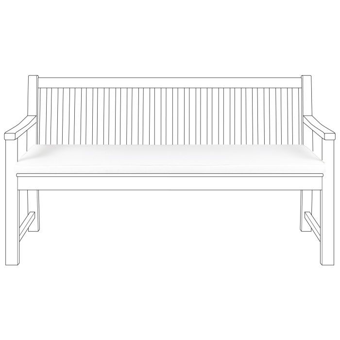 Bench Seat Pad Cushion 152 x 54 cm White VIVARA