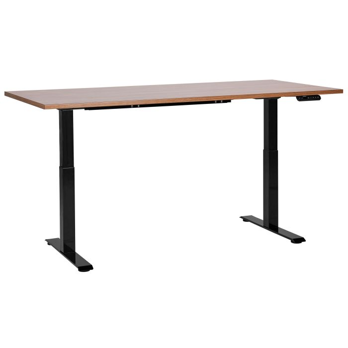 Electric Adjustable Standing Desk 180 x 80 cm Dark Wood and Black DESTINES