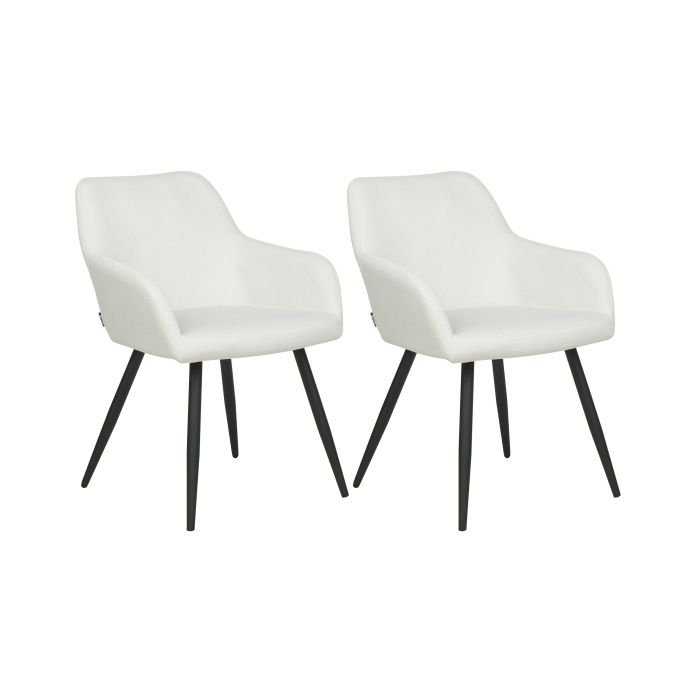 Set of 2 Velvet Chairs Off-White CASMALIA
