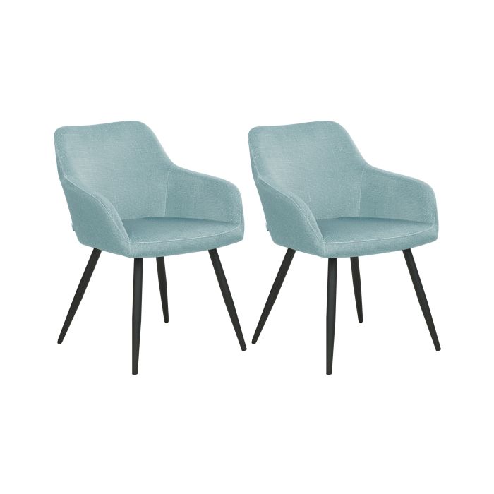 Set of 2 Velvet Chairs Light Blue CASMALIA