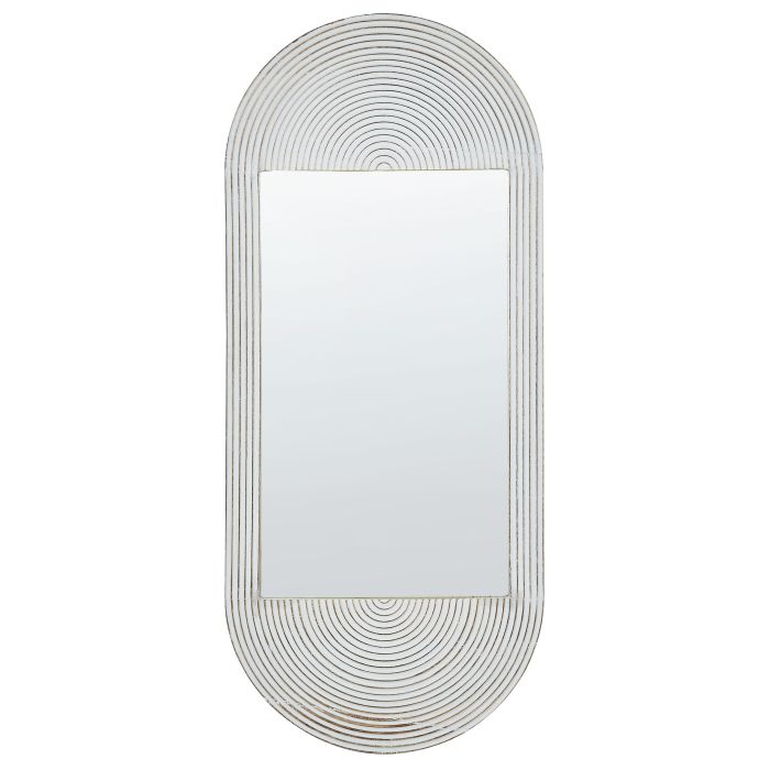 Wooden Wall Mirror 56x130cm Off - White