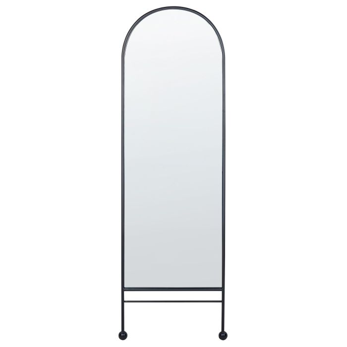 Metal Wall Mirror 45x145cm Black