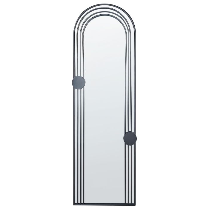Metal Wall Mirror 45x146cm Black