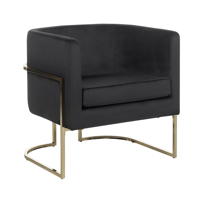 Velvet Armchair Black SIRKKA