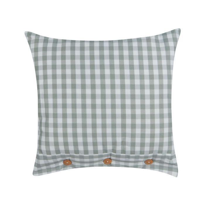 Cushion Chequered Pattern 45x45cm Green and White