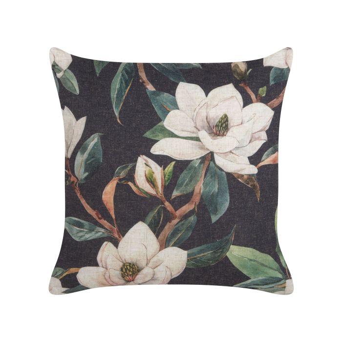Cushion Floral Pattern 45x45cm Black