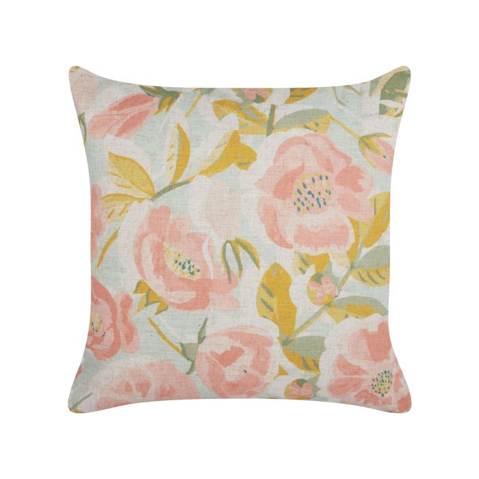 Cushion Floral Pattern 45x45cm Pink and Blue