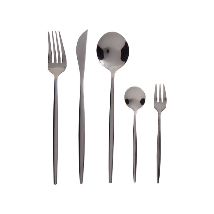 30 Piece Cutlery Set Black RIGATONI