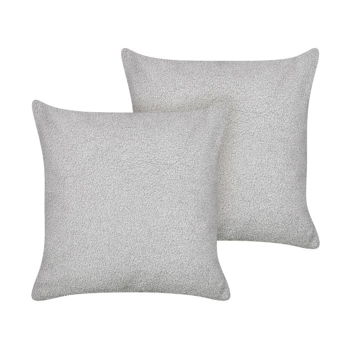 Set of 2 Boucle Cushions 45x45cm Grey