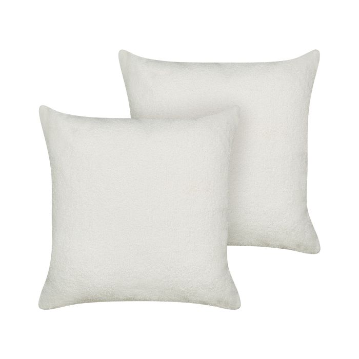 Set of 2 Boucle Cushions 60x60cm White