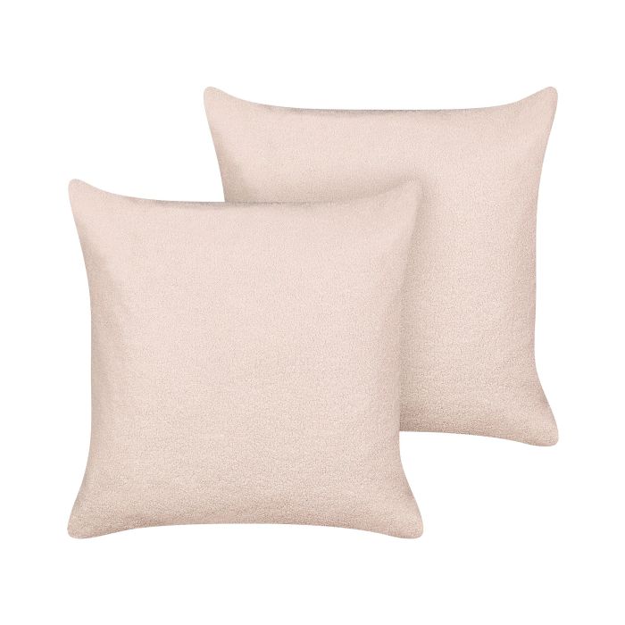 Set of 2 Boucle Cushions 60x60cm Pink