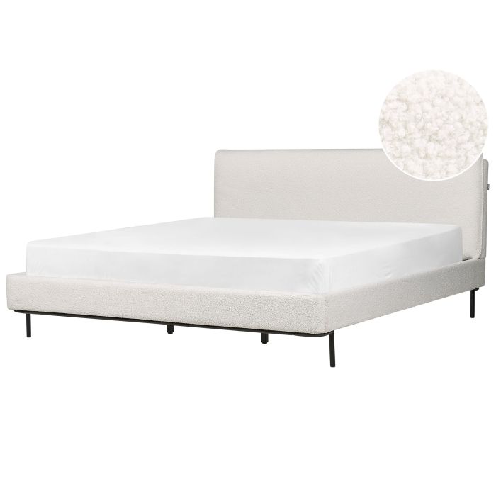 Boucle EU Super King Bed White CORIO